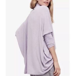 Free People Purple Oversized Turtleneck Tunic Top